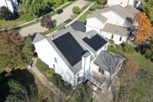 solar panel on white home